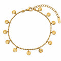 18K Gold Plated Stainless Steel Petal Disc Anklet for Women image 0