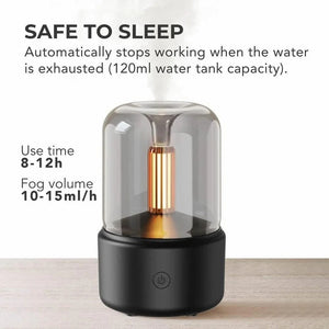 Flame Aroma Diffuser with Candlelight Glow &amp; Timer | 50ml Essential Oil Free image 2