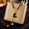 Non-Tarnish 316L Stainless Steel 18K Gold Plated Irregular Heart Pendant Necklace image 0