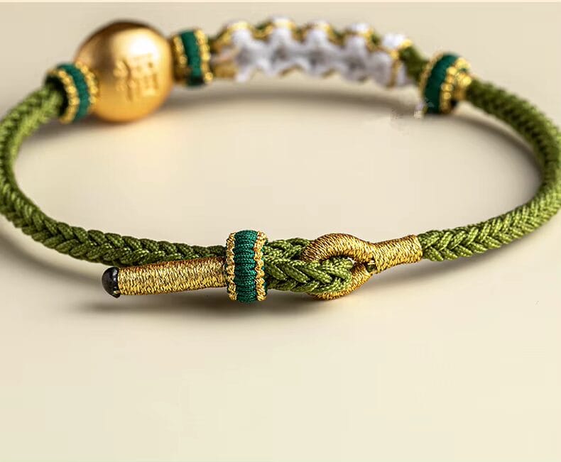 Tiger Knot Weave Cord Bracelet Multicolor Charm Bracelet for Women - Green image
