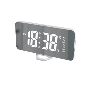 LED Mirror Alarm Clock with USB Charging – Digital Table Clock image 4