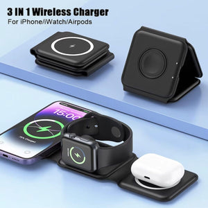 3-in-1 Magnetic Wireless Charger | 20W Fast Charging Foldable Station for iPhone, Watch &amp; Earbuds image 4