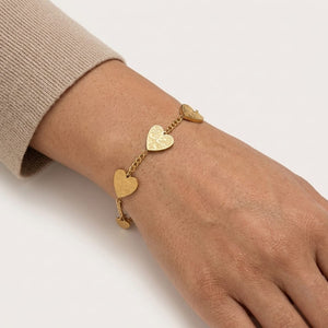 Ayatul Kursi Heart Charm Bracelet for Women – Islamic Stainless Steel Chain Bracelet in Gold Finish image 2