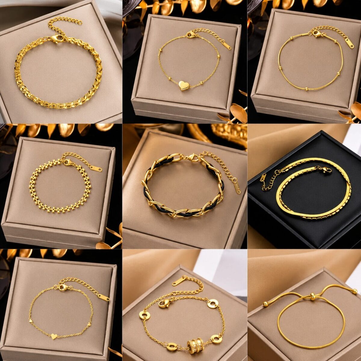 18K Gold Plated Adjustable Charm Bracelet for Women image 0