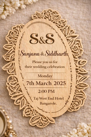 Personalized Wooden Wedding Invitation Card (Pre-Paid Order Only) - Design 5, 50 image