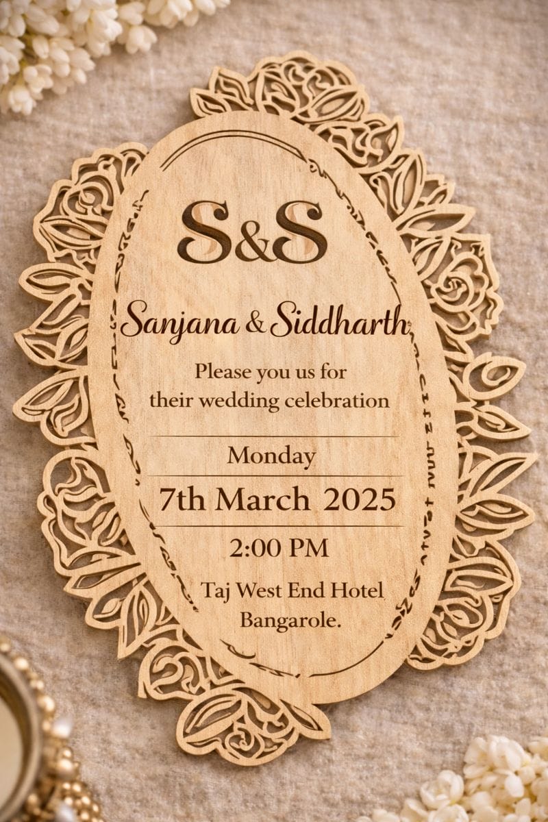 Personalized Wooden Wedding Invitation Card (Pre-Paid Order Only) - Design 5, 50 image