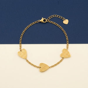 Ayatul Kursi Heart Charm Bracelet for Women – Islamic Stainless Steel Chain Bracelet in Gold Finish - Gold image