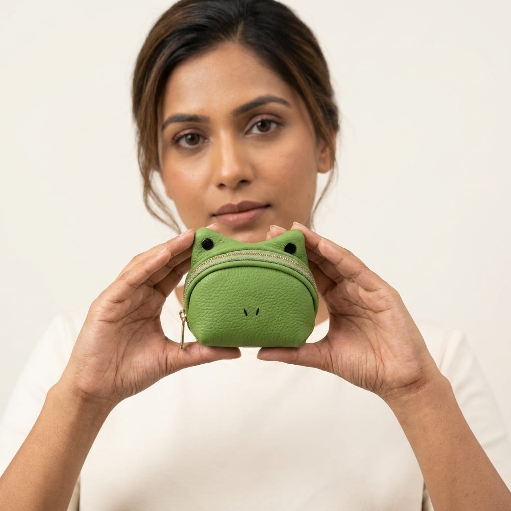 Cute Frog Coin Purse Keychain for Women &amp; Kids | Mini Zip Wallet image 9