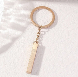 Allah Ayatul Kursi Islamic Keychain – Waterproof Stainless Steel - Rose Gold image