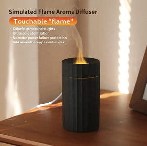 Colorful Flame Aroma Diffuser – Car &amp; Home Humidifier | USB Rechargeable | 100ml with 50ml Essential Oil Free image 1