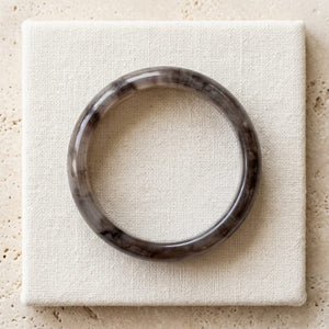 Premium Coffee Smoke Jade Bangle Bracelet for Women – Elegant Natural Stone Style Wrist Cuff image 0