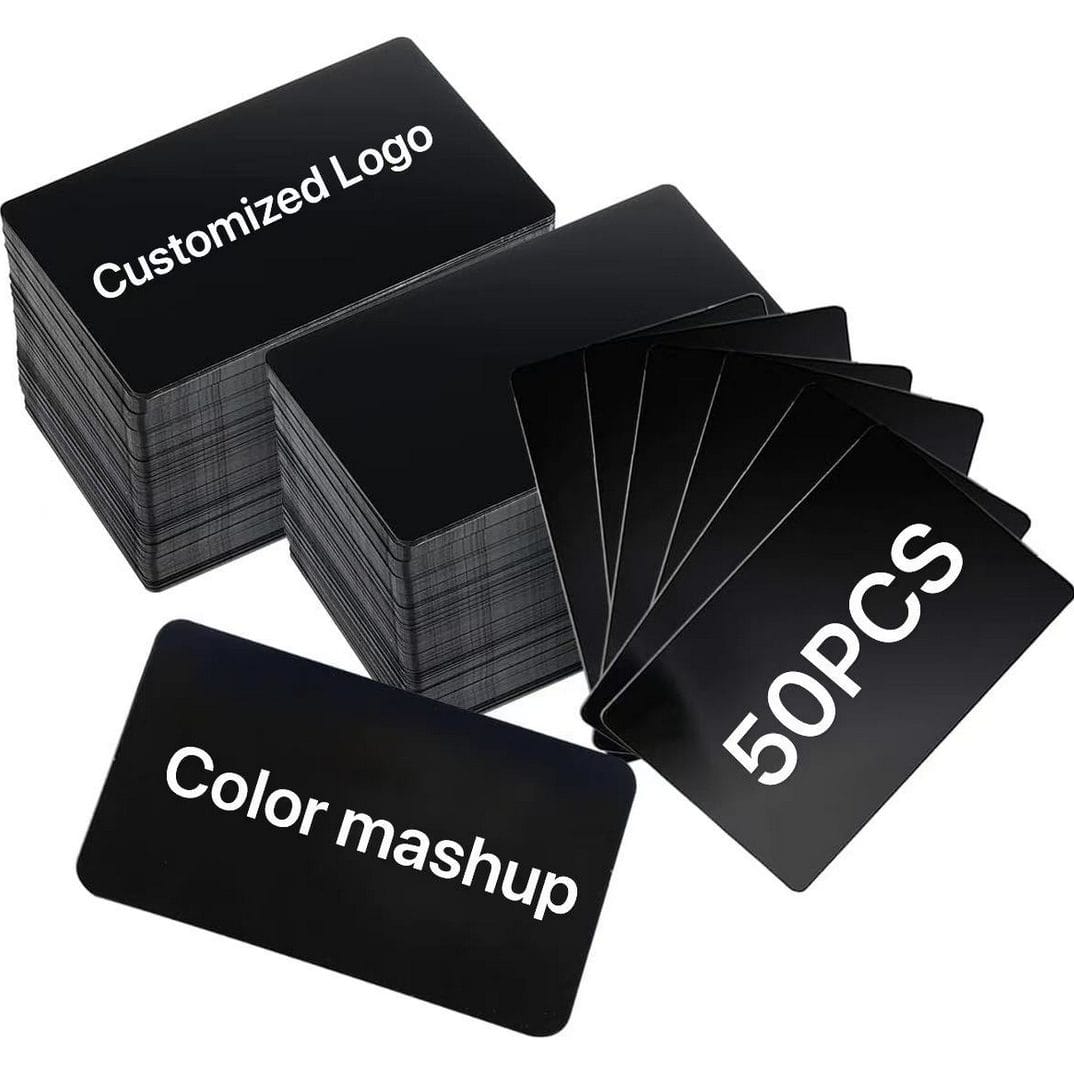 50 Pack Aluminum Engraving Business Cards – ATM Card Size (Metal Business Cards) image 1