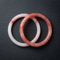 Pink Marble Glass Bangle Set of 2 for Women | Glossy Bracelet